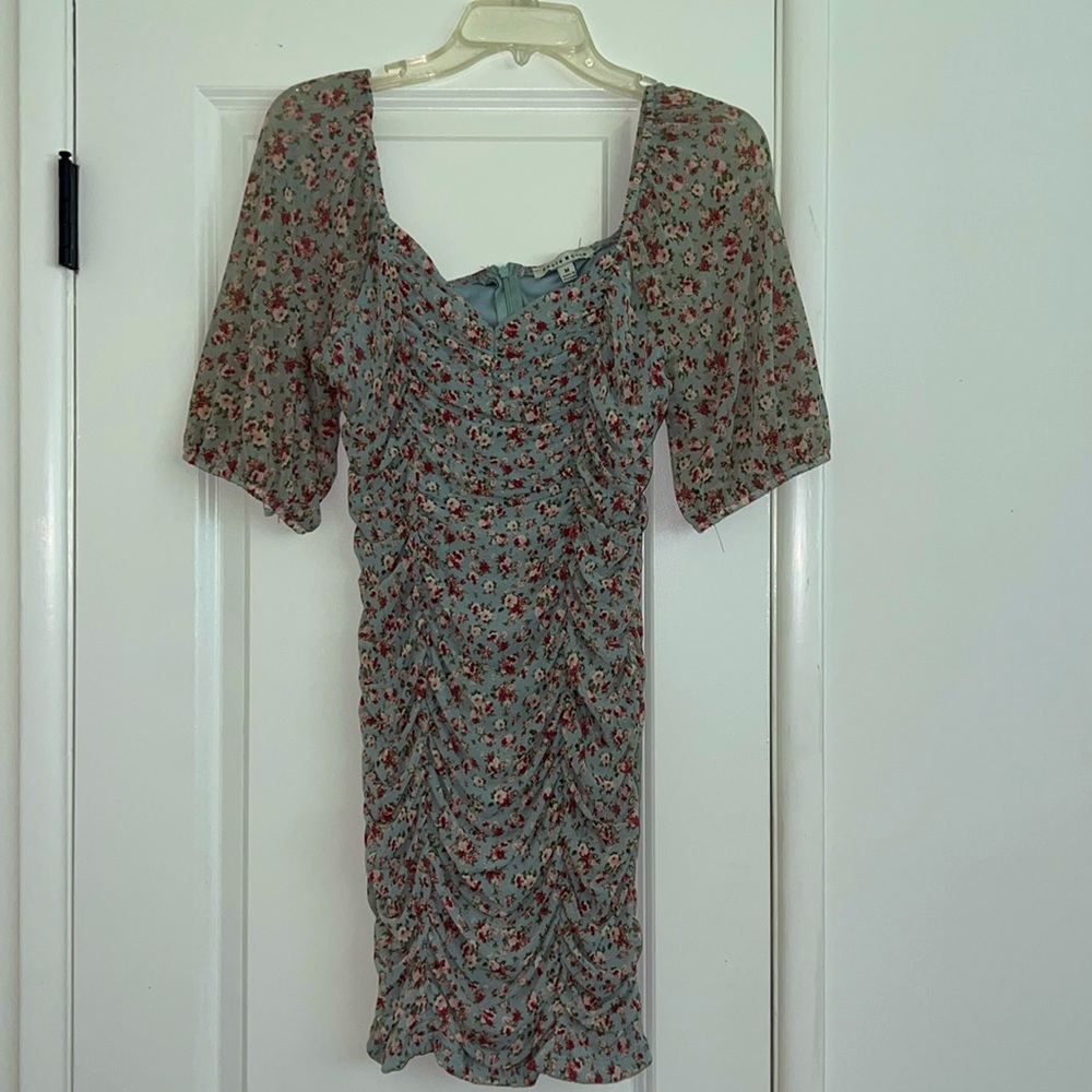 Floral Ruched Mini Dress